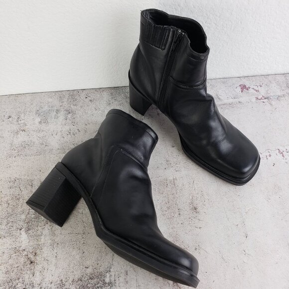 Vintage Mootsies Tootsies Booties Vegan Leather Chunky Y2K Square Toe size 8.5M - Picture 9 of 15